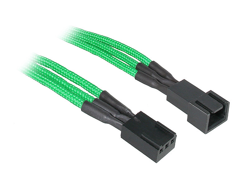 BitFenix 3-Pin extension 30cm - sleeved green/black