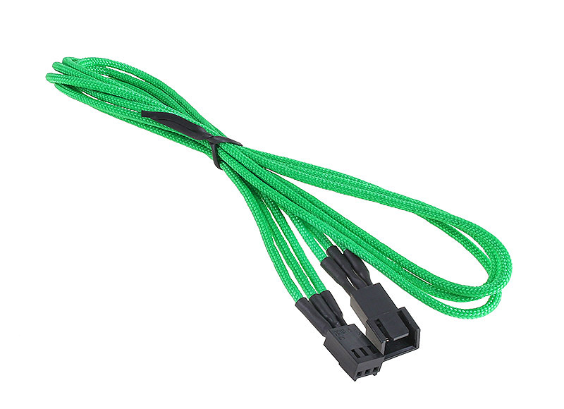 BitFenix 3-Pin extension 60cm - sleeved green/black
